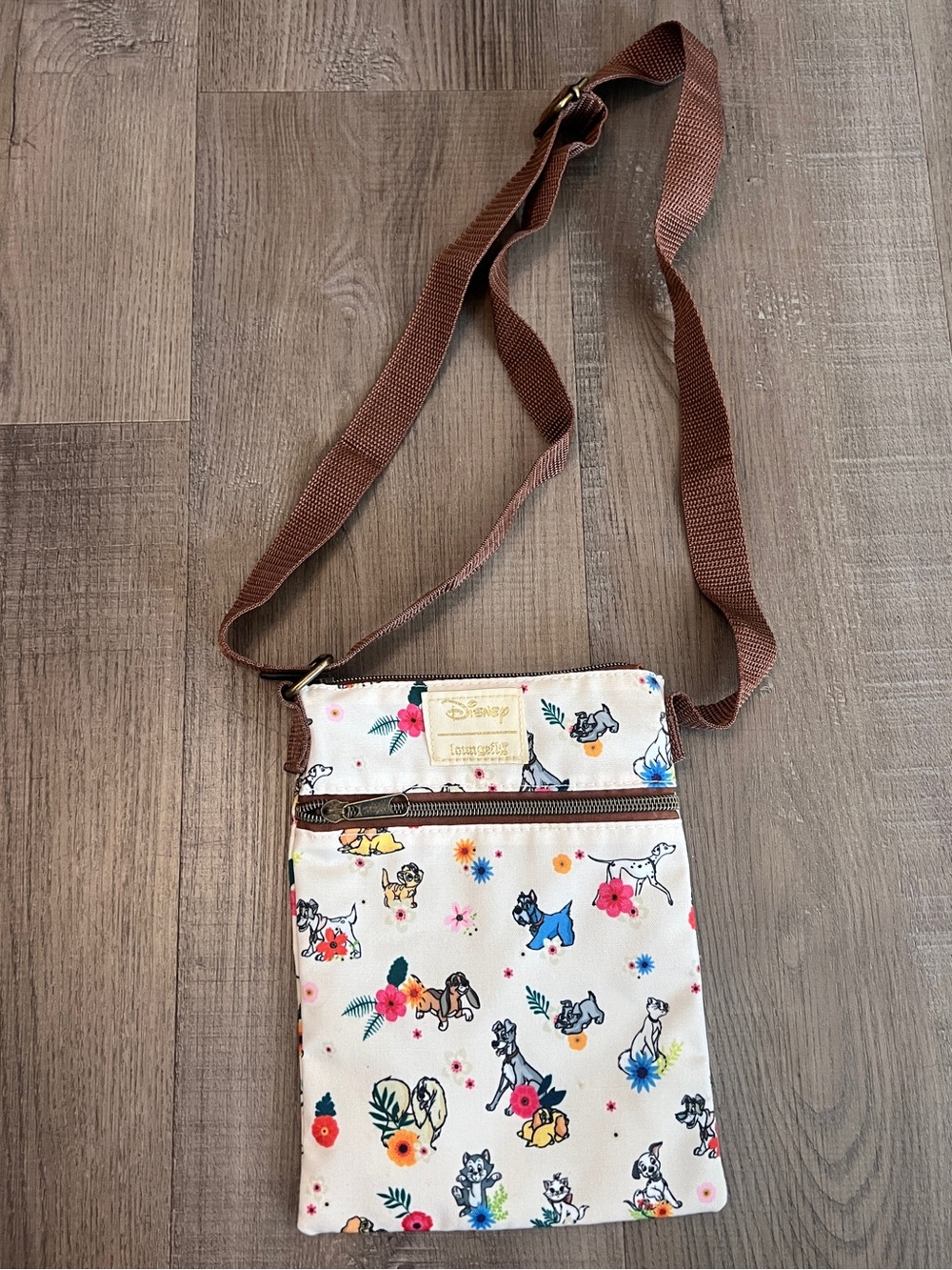 Loungefly Disney Dogs & Cats Floral Passport Crossbody Bag